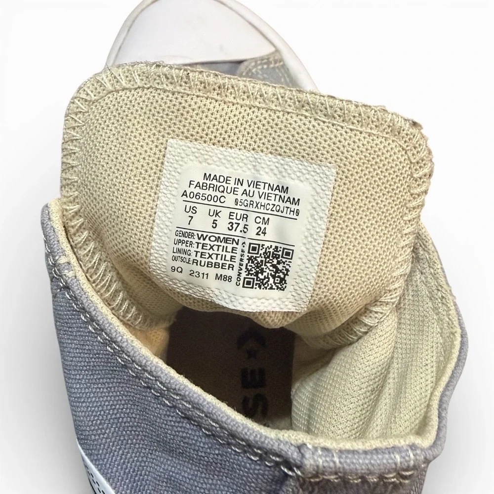Converse Chuck Taylor All Star High Top Gray Canvas Sneakers‎ Size 7 - Picture 10 of 11